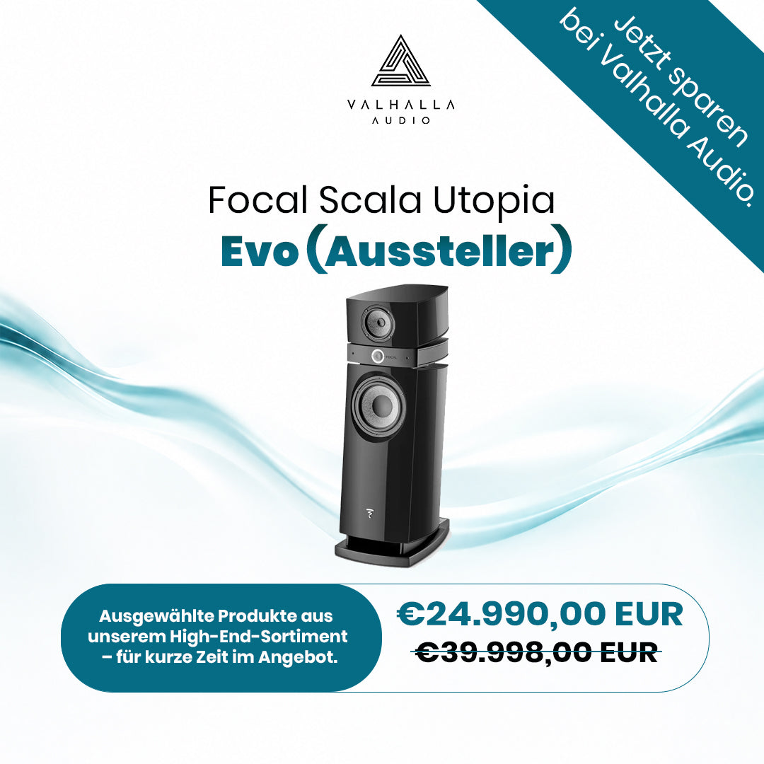Focal Scala Utopia Evo High-End-Standlautsprecher als Ausstellungsgerät für kompromisslosen Klang.