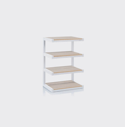 NorStone ESSE HIFI HiFi-Rack mit mehreren Ablagen für Verstärker, Plattenspieler und Audio-Komponenten.
