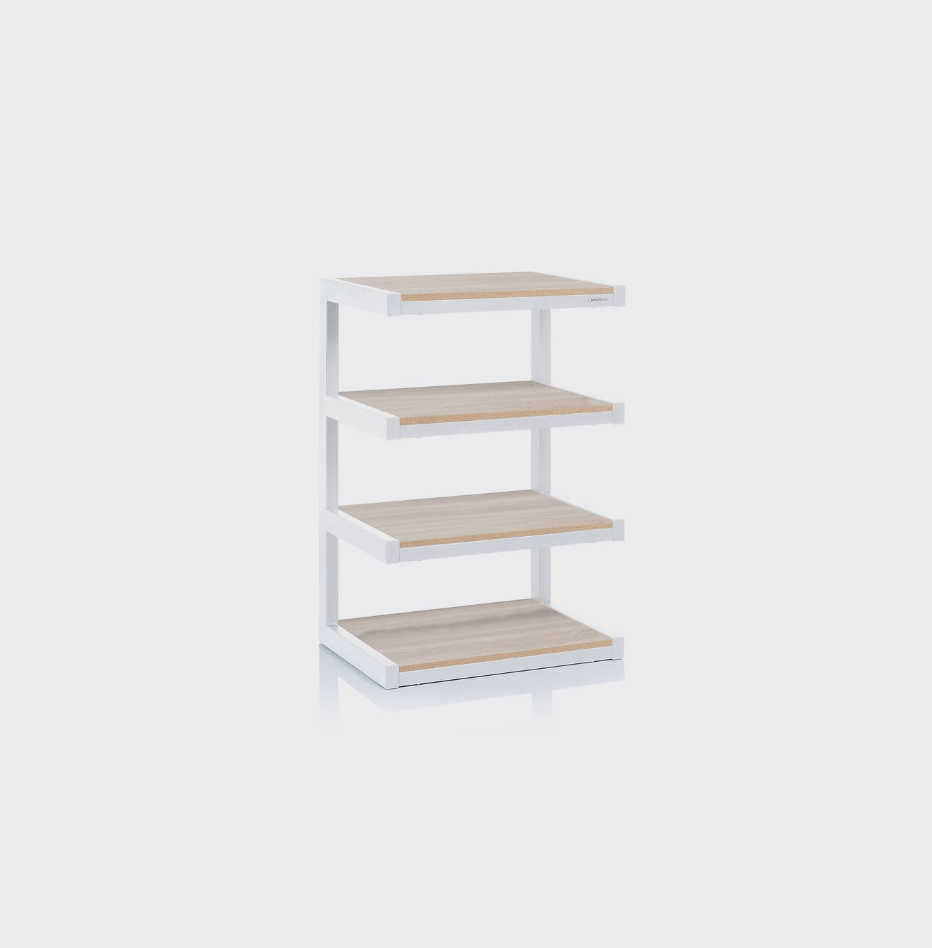 NorStone ESSE HIFI HiFi-Rack mit mehreren Ablagen für Verstärker, Plattenspieler und Audio-Komponenten.