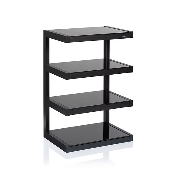 NorStone ESSE HIFI HiFi-Rack mit mehreren Ablagen für Verstärker, Plattenspieler und Audio-Komponenten.