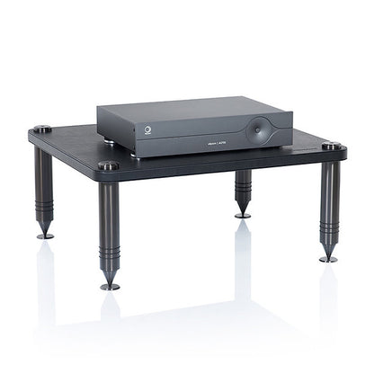 NorStone COMO 3 HiFi-Rack mit vibrationsarmer Konstruktion und mehreren Ebenen für hochwertige Audiokomponenten.