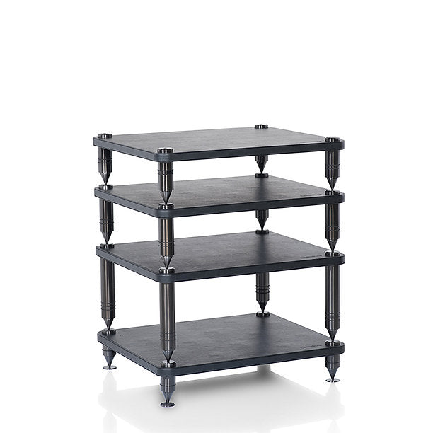 NorStone COMO 3 HiFi-Rack mit vibrationsarmer Konstruktion und mehreren Ebenen für hochwertige Audiokomponenten.