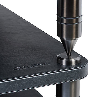 NorStone COMO 2 HiFi-Rack zur vibrationsarmen Aufstellung von Verstärkern, Streamern und weiteren Audiokomponenten.