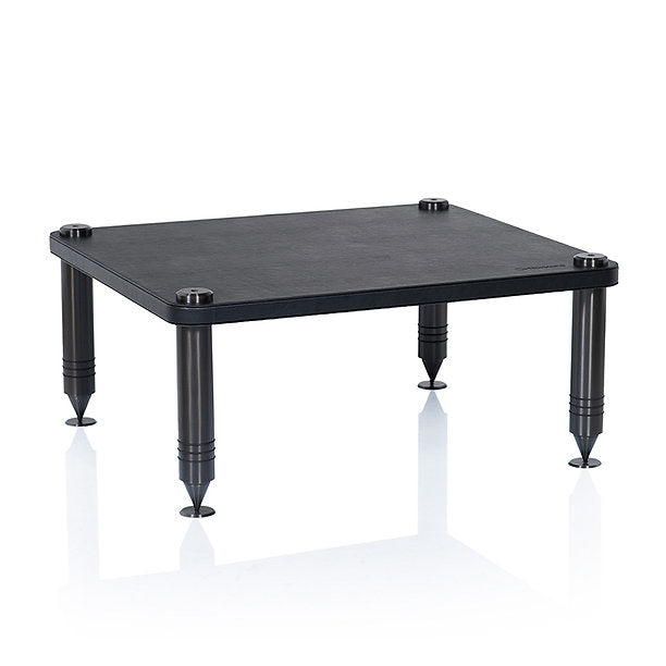 NorStone COMO 3 HiFi-Rack mit vibrationsarmer Konstruktion und mehreren Ebenen für hochwertige Audiokomponenten.