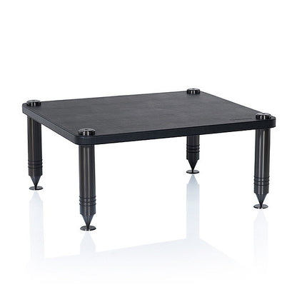 NorStone COMO 3 HiFi-Rack mit vibrationsarmer Konstruktion und mehreren Ebenen für hochwertige Audiokomponenten.