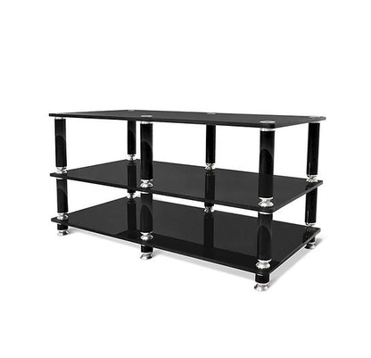 NorStone STABBL AV HiFi-Rack mit stabilem Mehr-Ebenen-Design für die sichere Aufstellung hochwertiger Audiokomponenten.