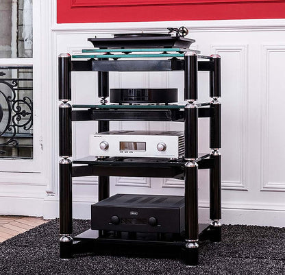 NorStone SPIDER 1 kompakte Gerätebasis zur klangoptimierten Aufstellung von HiFi-Komponenten und Elektronik.