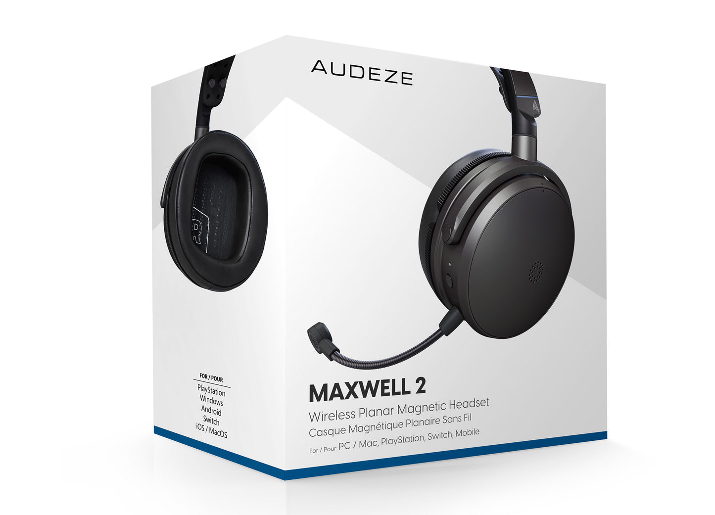 Audeze Maxwell 2 Gaming-Headset für PlayStation mit kabellosem Hi-Res-Audio und integriertem Mikrofon.