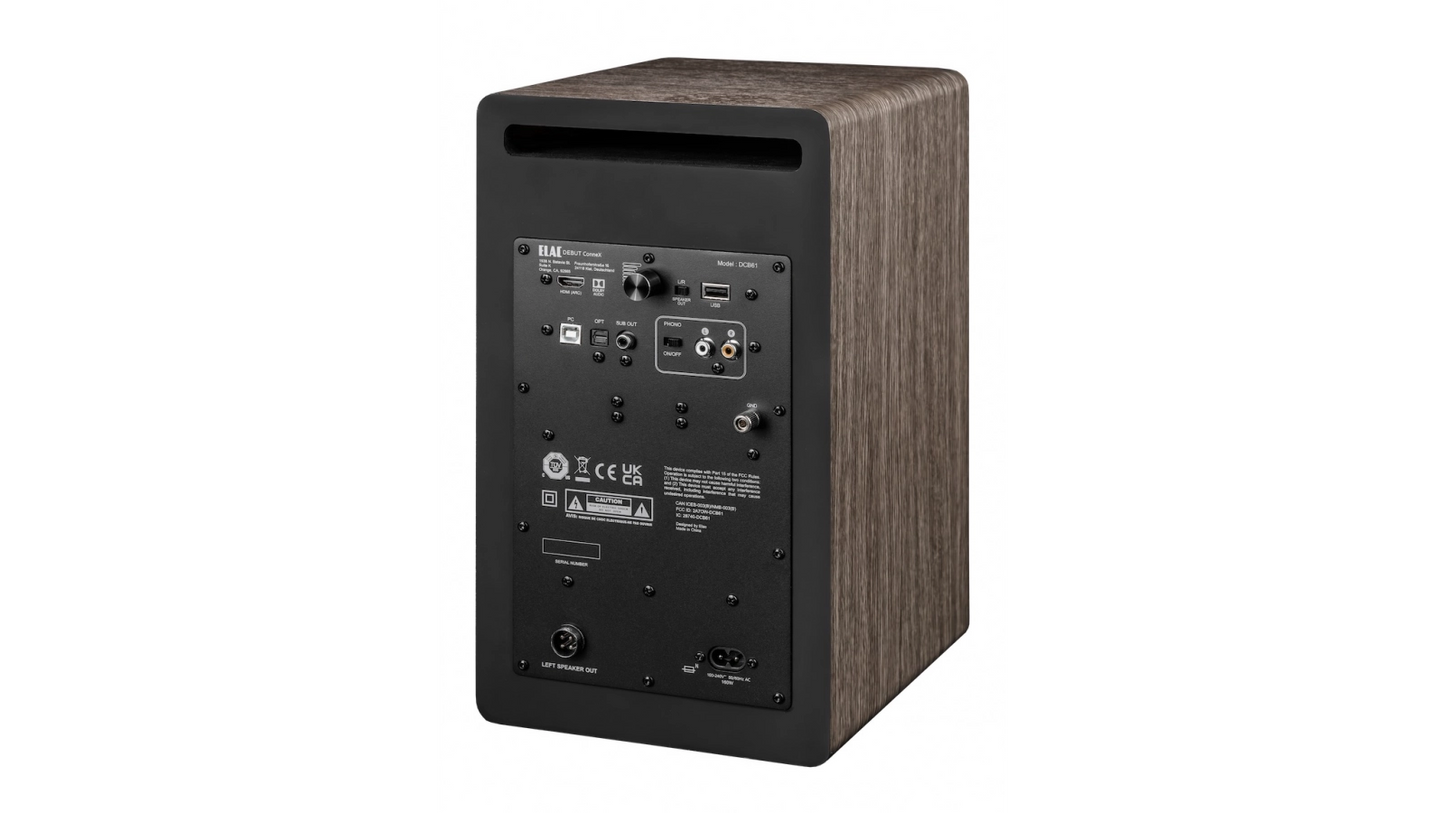ELAC Debut ConneX DCB61 aktive HiFi-Regallautsprecher mit kraftvollem Klang und vielseitiger Konnektivität.
