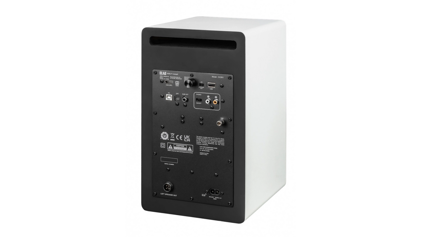 ELAC Debut ConneX DCB61 aktive HiFi-Regallautsprecher mit kraftvollem Klang und vielseitiger Konnektivität.