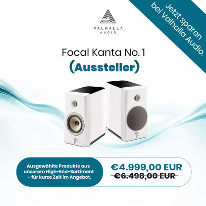 Focal Kanta No. 1 High-End-Regallautsprecher als Ausstellungsgerät mit natürlicher Klangwiedergabe.