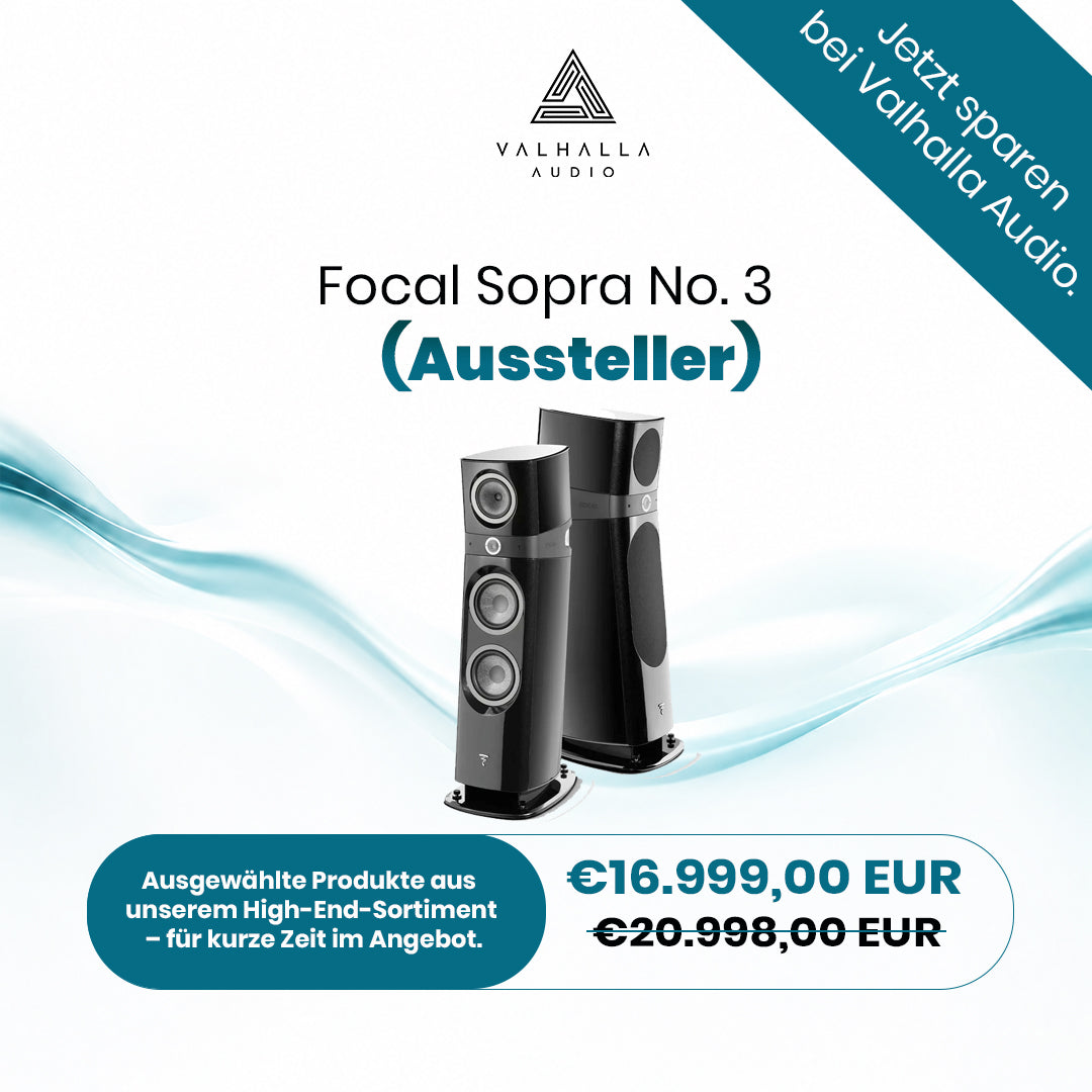 Focal Sopra No. 3 Premium-Standlautsprecher als Ausstellungsgerät mit audiophiler Klangqualität.