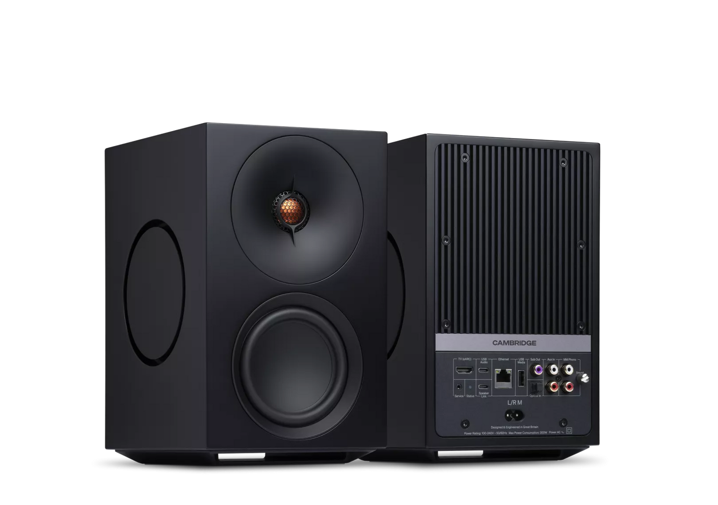 Cambridge Audio L/R M Regallautsprecher mit ausgewogener Klangabstimmung für HiFi-Systeme.