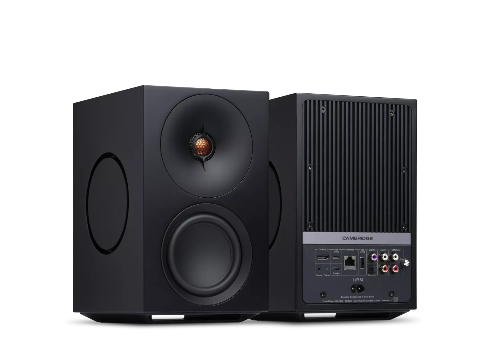 Cambridge Audio L/R M Regallautsprecher mit ausgewogener Klangabstimmung für HiFi-Systeme.