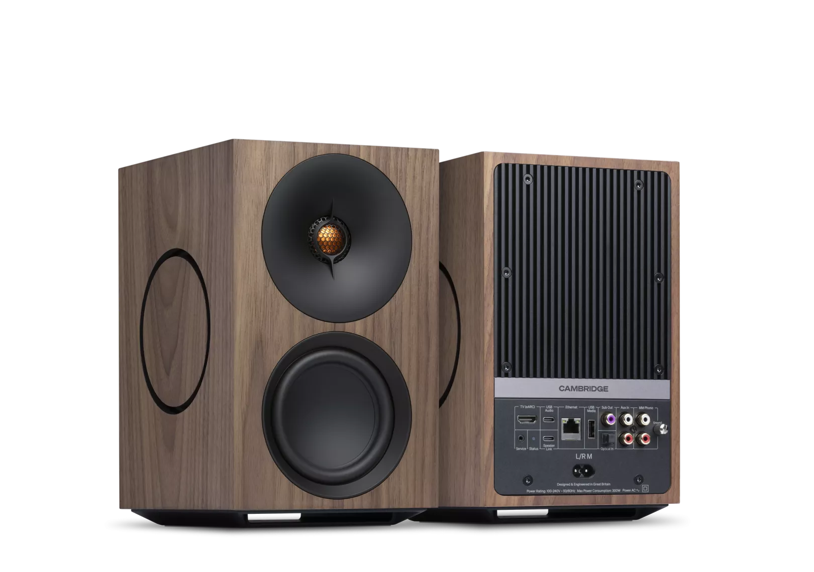 Cambridge Audio L/R M Regallautsprecher mit ausgewogener Klangabstimmung für HiFi-Systeme.