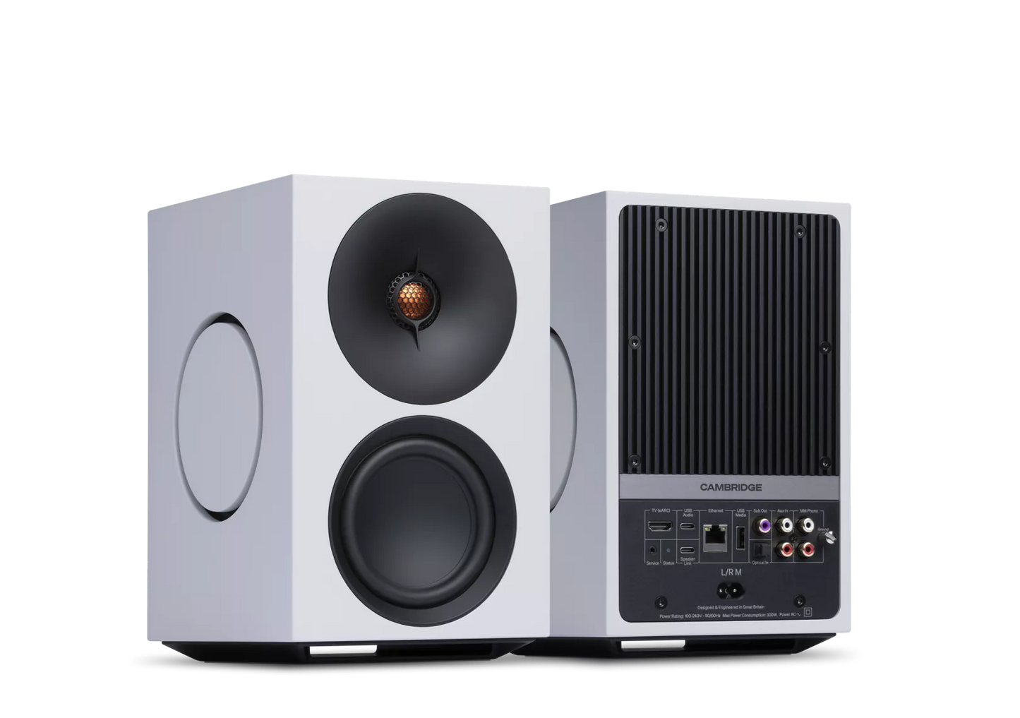 Cambridge Audio L/R M Regallautsprecher mit ausgewogener Klangabstimmung für HiFi-Systeme.
