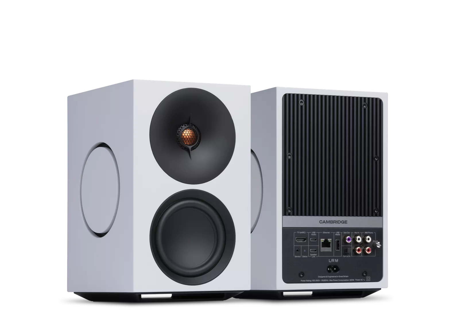 Cambridge Audio L/R M Regallautsprecher mit ausgewogener Klangabstimmung für HiFi-Systeme.