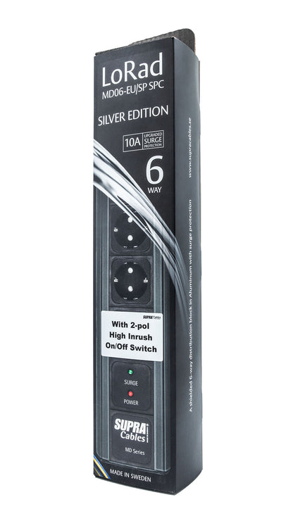 SUPRA Cables MAINS BLOCK MD06-EU/SP SPC BLACK SWITCH