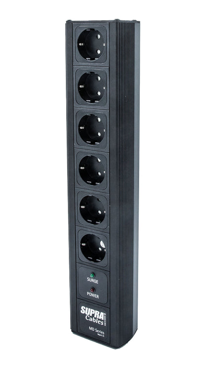 SUPRA Cables MAINS BLOCK MD06-EU/SP SPC BLACK SWITCH