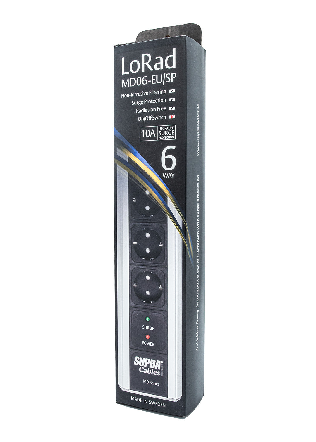 SUPRA Cables MAINS BLOCK MD06-EU/SP SWITCH