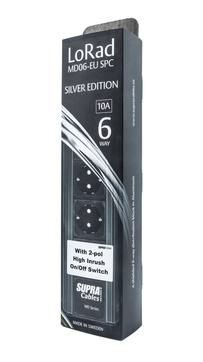 SUPRA Cables MAINS BLOCK MD06-EU SPC BLACK SWITCH