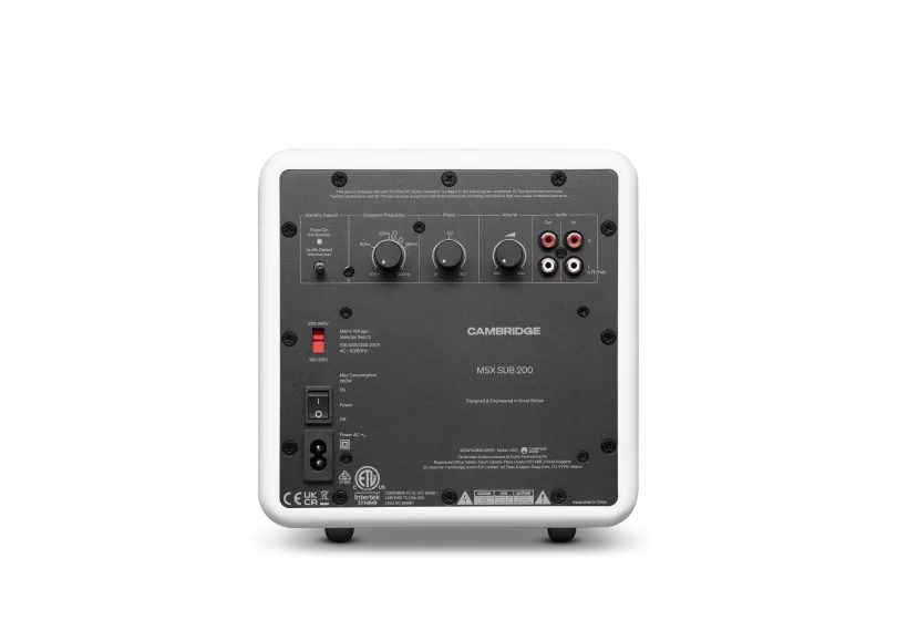 Cambridge Audio MSX Sub 200 kompakter Aktiv-Subwoofer für tiefen und kontrollierten Bass.