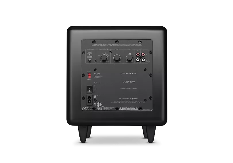 Cambridge Audio MSX Sub 300 Aktiv-Subwoofer für kraftvollen und präzisen Bass im HiFi- und Heimkino-System.