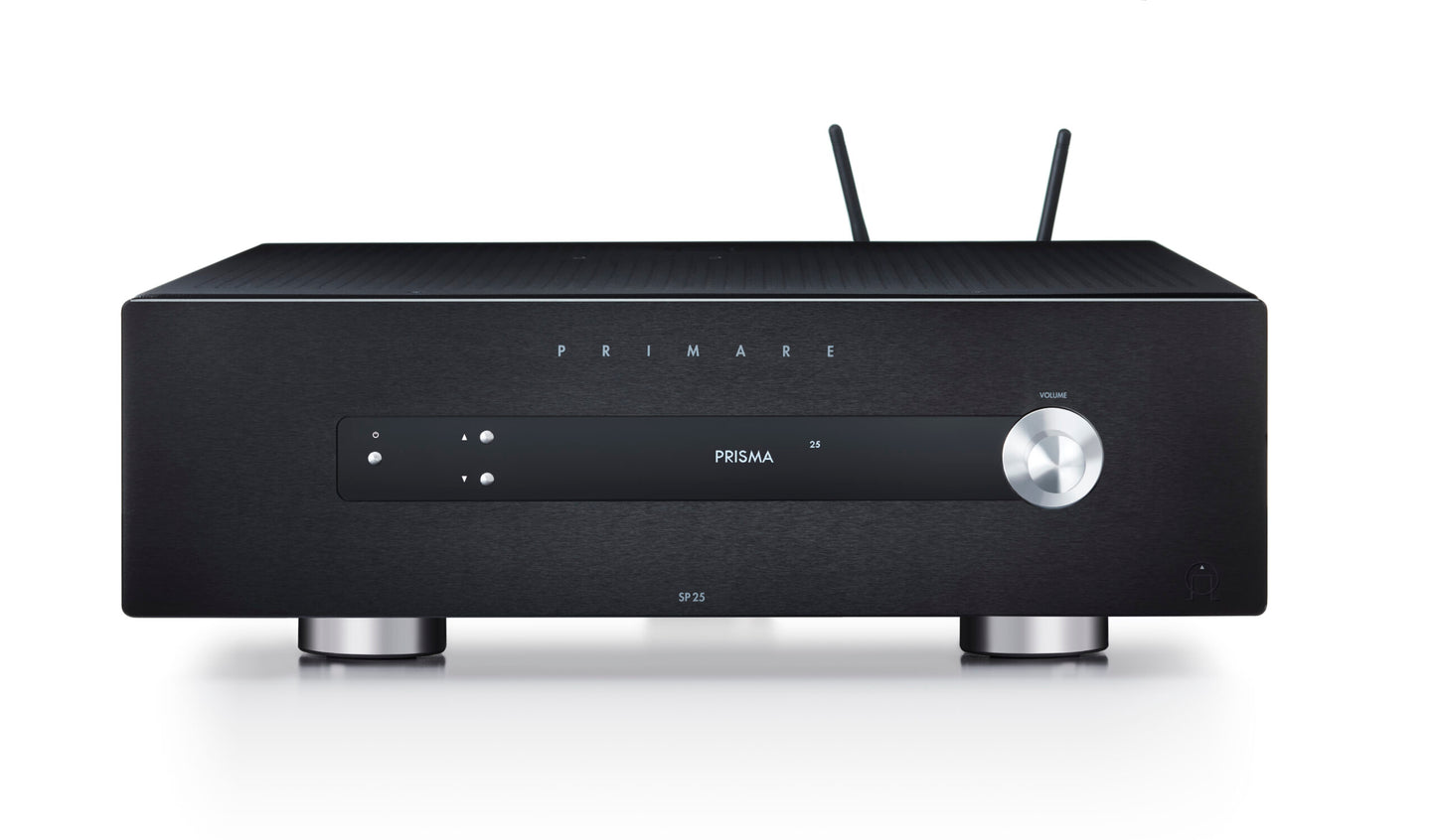 PRIMARE SP25 Prisma AV-Vorverstärker mit Netzwerk-Streaming für anspruchsvolle Heimkino- und Audio-Systeme.