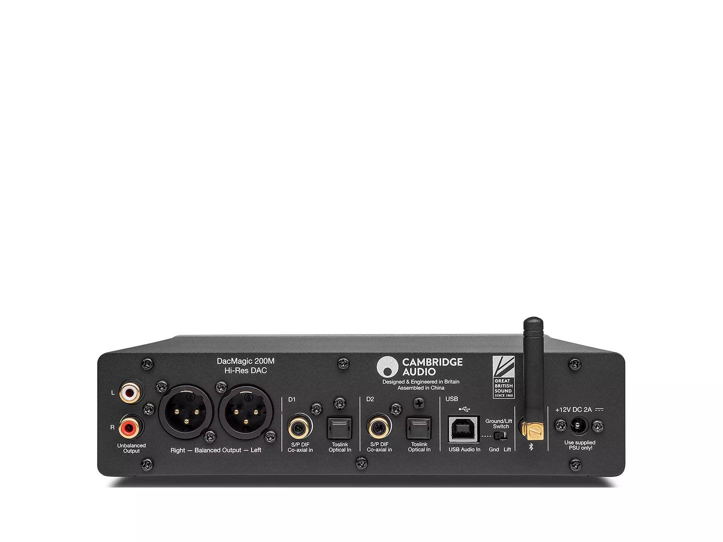 Cambridge Audio DacMagic 200M Hi-Res-DAC mit Kopfhörerverstärker und Bluetooth-Unterstützung.