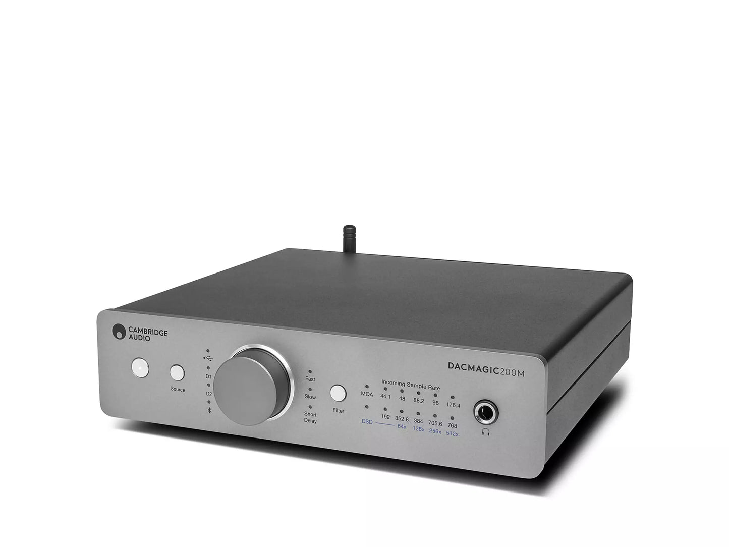 Cambridge Audio DacMagic 200M Hi-Res-DAC mit Kopfhörerverstärker und Bluetooth-Unterstützung.