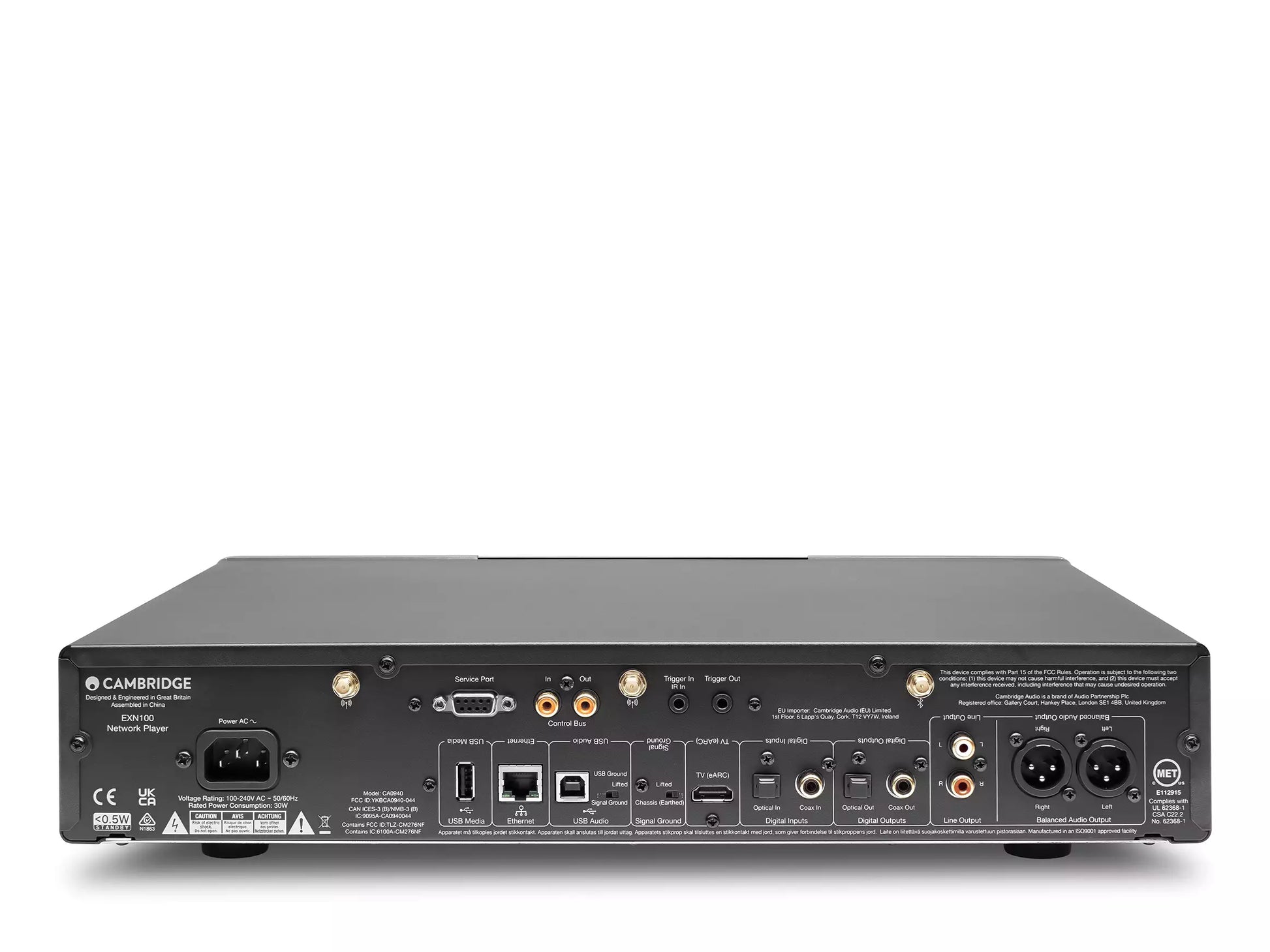 Cambridge Audio EXN100 Netzwerk-Streamer mit Hi-Res-Audio, integriertem DAC und modernem Farbdisplay.