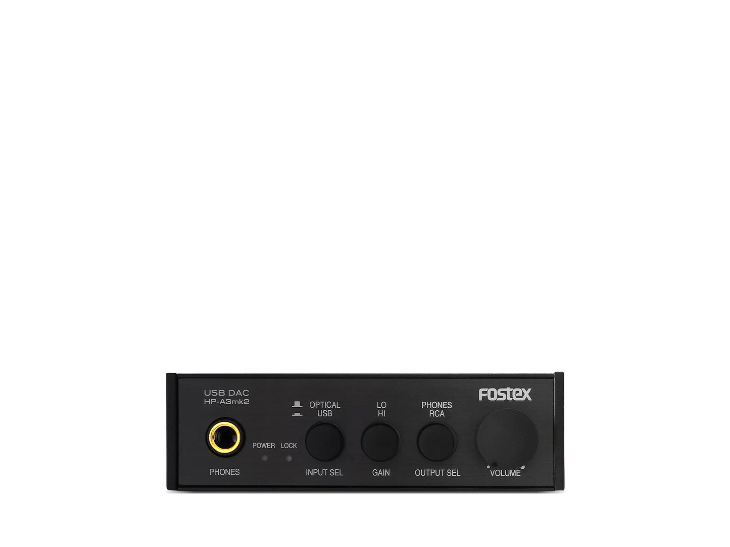Fostex HA-A3mk2 Kopfhörerverstärker mit DAC für hochwertige Audiowiedergabe und vielseitige Anschlussmöglichkeiten.