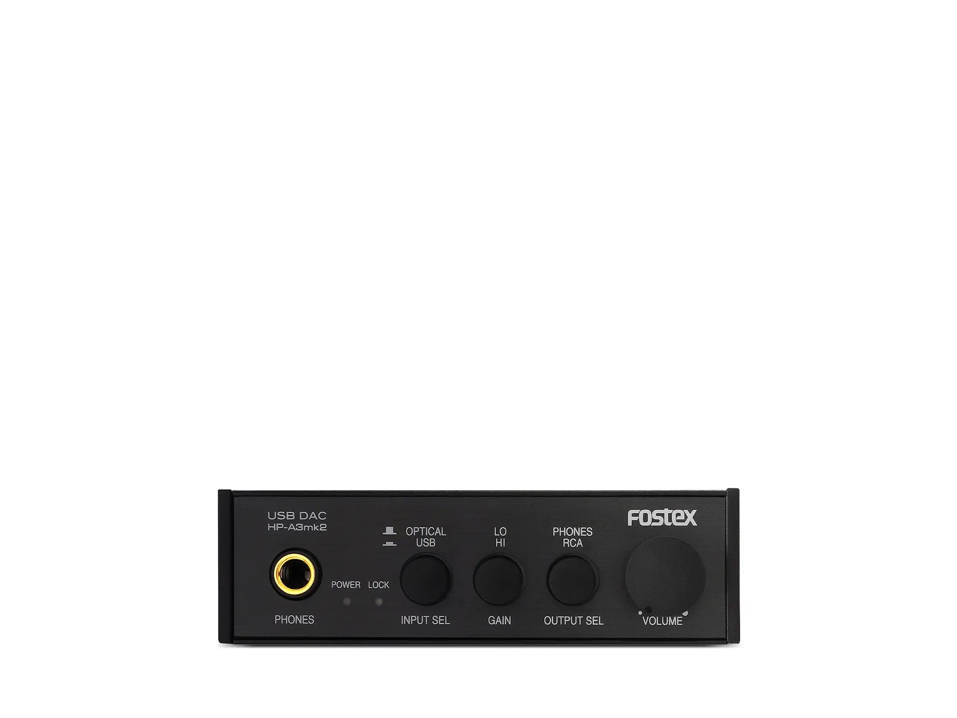 Fostex HA-A3mk2 Kopfhörerverstärker mit DAC für hochwertige Audiowiedergabe und vielseitige Anschlussmöglichkeiten.