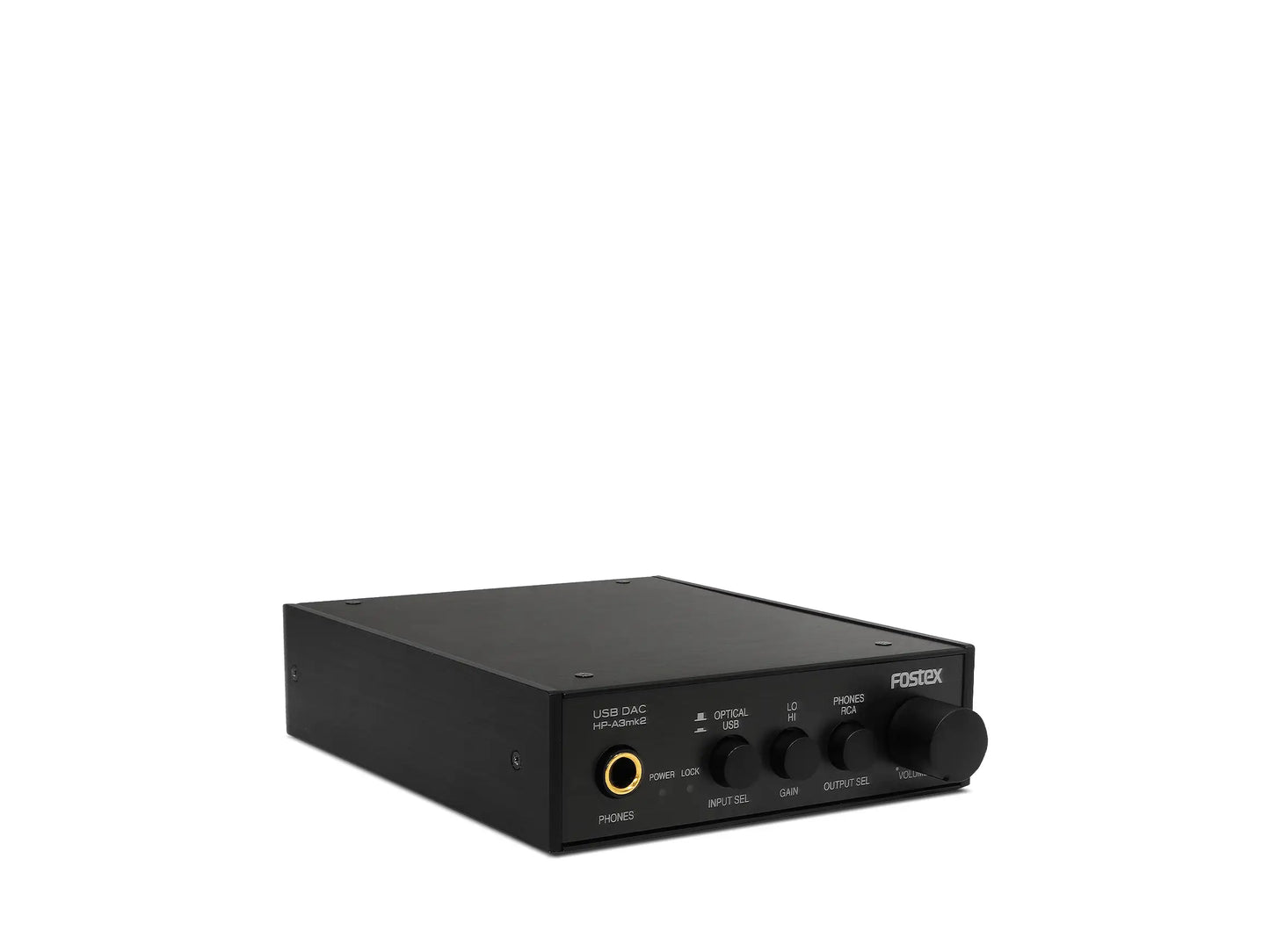 Fostex HA-A3mk2 Kopfhörerverstärker mit DAC für hochwertige Audiowiedergabe und vielseitige Anschlussmöglichkeiten.