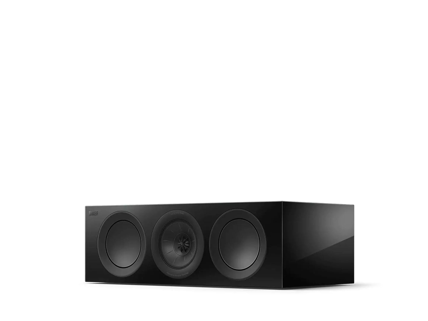 KEF R2 Meta Center-Lautsprecher mit MAT-Technologie für klare Sprachwiedergabe und ausgewogenen Heimkino-Klang.